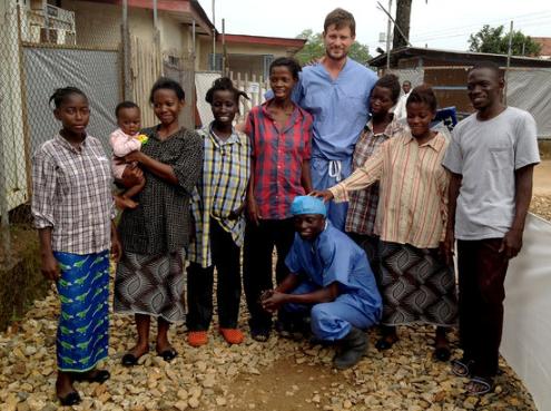 Dr Crozier with some real survivors of the Ebola Virus Disease infection.