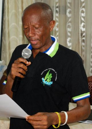 The late journalist Samuel John at a function for journalists in Sierra Leone. RIP