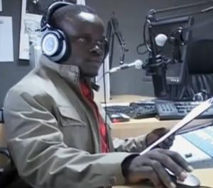 Broadcast journalist Joshua Arap Sang in his studio.