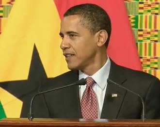 President Obama addresses the Ghanaian Parliament in July 2009.