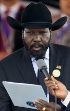 South Sudan's first President Salva Kiir takes the oath