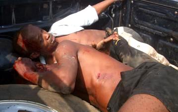 SLPP victim after police and APC party attacks on their headquarters. These victims were later taken for detention at Pademba Road. 22 were charged to court.