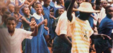 Children celebrating the overthrow of the odious APC regime in 1992