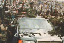 Triumphant Strasser in grand motorcade after 1992 coup