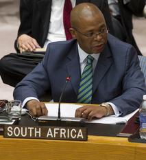 South Africa's UN Security Council Ambassador Baso Sangqu delivers his report on the May 23rd visit to Freetown