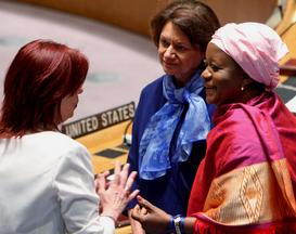 Sierra Leone very own Zainab Hawa Bangura in conversation with other participants. Photo: UN Media